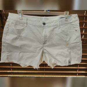 Arizona White Ripped Shorts